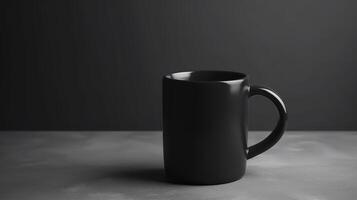 ai généré. ai génératif. noir noir modèle agresser tasse moquer en haut. pouvez être utilisé pour graphique conception ou commercialisation. graphique photo art