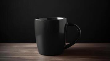 ai généré. ai génératif. noir noir modèle agresser tasse moquer en haut. pouvez être utilisé pour graphique conception ou commercialisation. graphique photo art