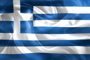 drapeau de la grèce - drapeau en tissu ondulant réaliste photo