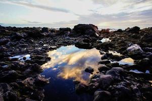 Soleil couchant sur l'océan Atlantique à Tenerife île des Canaries Espagne photo