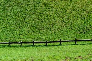clôture cette délimite le frontière entre un agricole photo