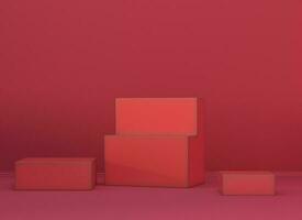 minimalisme rouge Couleur intérieur scène avec cubes pour afficher produit photo