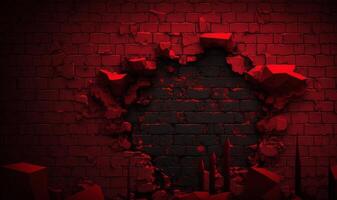 terrifiant rouge mur Contexte. Halloween Contexte photo concept. génératif ai