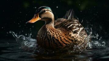magnifique canard sur le l'eau ai produire photo