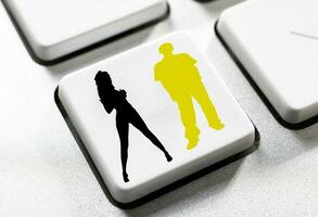 couple bouton sur clavier photo