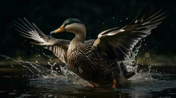 magnifique canard sur le l'eau ai produire photo