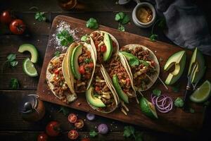 tacos avec légume ai produire photo
