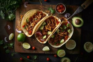tacos avec légume ai produire photo