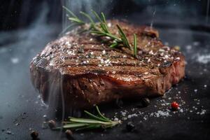 délicieux grillé du boeuf et poulet ai produire photo