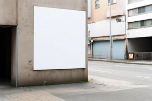 ai génératif une Vide blanc signe planche maquette isolé à l'extérieur photo