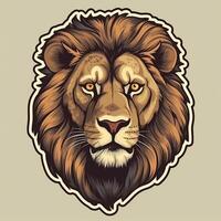 ai génératif Lion tête dans rétro style, Lion tête dans ancien style, Lion tête emblème, Lion tête pour tatouage ou T-shirt, Lion tête mascotte photo