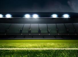 football Football stade avec projecteurs photo ai généré