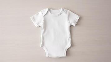 blanc enfant bref manche le maillot de corps. Créatif Ressource, ai généré photo