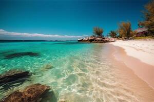 le parfait journée à une Caraïbes paradis rive. ai généré photo