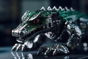 crocodile ou alligator robot prototype, génératif ai généré La technologie photo