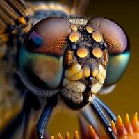 fermer macro la photographie de dragon mouche maison mouche mouches insectes ai génératif photo