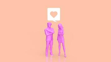 le homme et femme figure pour l'amour concept 3d le rendu photo