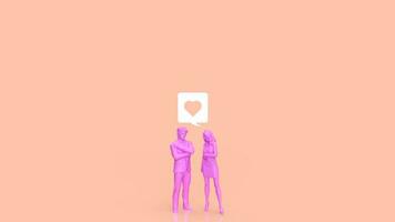 le homme et femme figure pour l'amour concept 3d le rendu photo