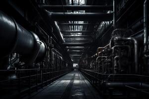 industriel foncé Contexte. ai généré photo