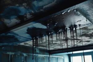 traces sur le plafond de fuite l'eau abstrait Contexte. ai généré photo