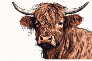 vache montagnes graphique illustration. ai généré photo