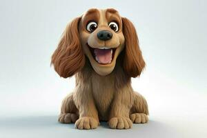 mignonne souriant dessin animé chien. produire ai photo