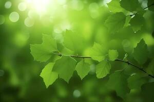 environnement Terre journée dans Naturel vert feuilles et les plantes utilisé comme printemps Contexte couverture page verdure environnement écologie fond d'écran, concept éco Terre journée. économie le environnement, produire ai photo