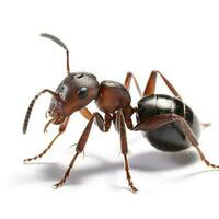 fourmi formica rufa isolé sur blanc arrière-plan, produire ai photo