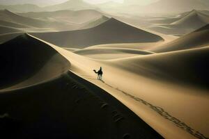 mirage paysage désert dune. produire ai photo