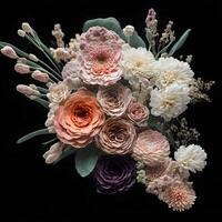 bouquet de fleurs, fleur arrière-plan, abstrait floral arrière-plan, botanique aquarelle illustration, génératif ai photo
