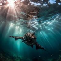 magnifique poisson sous-marin. illustration génératif ai photo