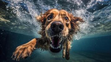 mignonne chien sous-marin. illustration ai génératif photo