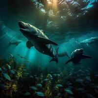 requin sous-marin. illustration ai génératif photo