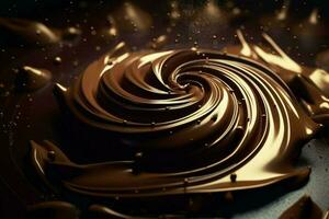 foncé Chocolat tourbillon. produire ai photo