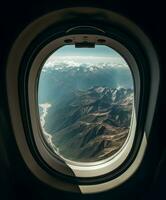 magnifique paysage ovale avion. produire ai photo