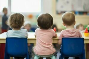 retour vue les enfants leçon. produire ai photo