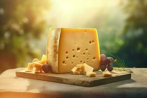 fromage fermer avec Soleil lever du soleil. produire ai photo