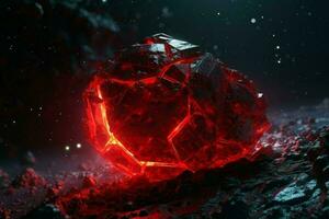 astéroïde rouge cinématique cosmos. produire ai photo