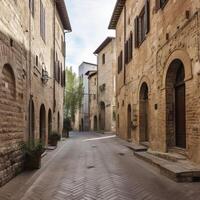 une rue dans le ville ai généré photo