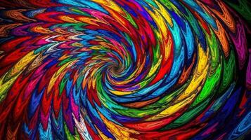 coloré spirale fractale, psychédélique Contexte génératif ai photo