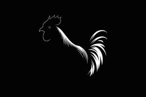 noir et blanc poulet logo, poulet des produits La publicité icône, génératif ai photo