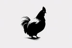 noir et blanc poulet logo, poulet des produits La publicité icône, génératif ai photo