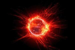 rouge Soleil solaire fusées éclairantes génératif ai photo