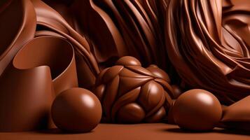 marron des sucreries sur Chocolat Contexte génératif ai photo