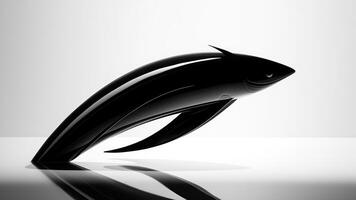 minimaliste logo poisson ailette avec lisse lignes génératif ai photo