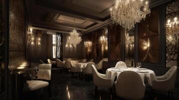 luxe restaurant intérieur. illustration ai génératif photo
