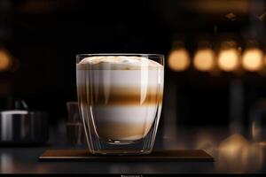 verre de cappuccino. illustration ai génératif photo