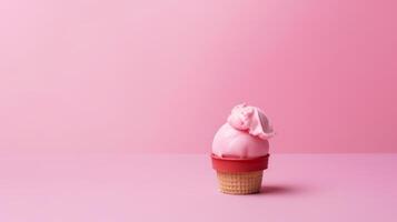 la glace crème sur minimaliste Contexte. illustration ai génératif photo