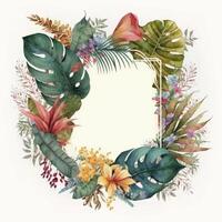 aquarelle tropical feuilles. illustration ai génératif photo