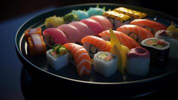 délicieux Sushi. illustration ai génératif photo